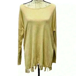 Lilly Pulitzer Ramona Gold Fringe Sweater Size Medium